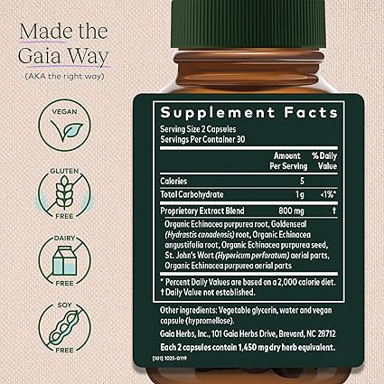 Echinacea Goldenseal Capsules by Gaia Herbs