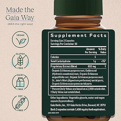 Echinacea Goldenseal Capsules by Gaia Herbs
