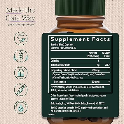 Green Tea Capsules by Gaia Herbs