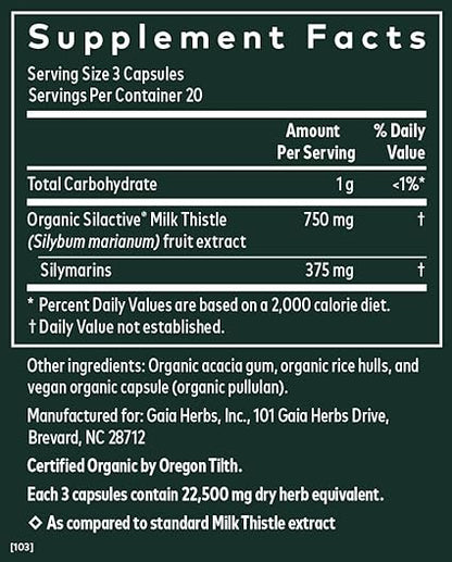 Milk Thistle Seed Capsules by Gaia Herbs