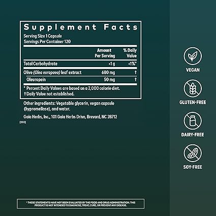 Olive Leaf Capsules by Gaia Herbs