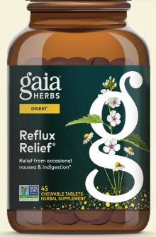 Reflux Relief Chewable Tablets by Gaia Herbs