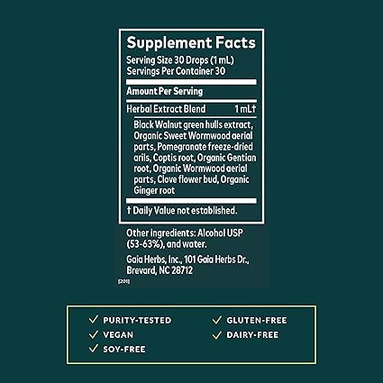 Wormwood Black Walnut Supreme Tincture by Gaia Herbs
