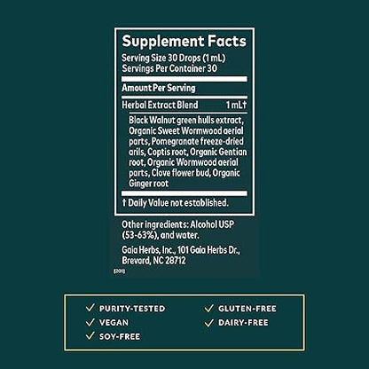 Wormwood Black Walnut Supreme Tincture by Gaia Herbs
