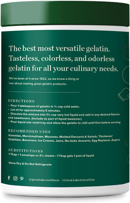 Grass Fed Bovine Gelatin Powder by Great Lakes