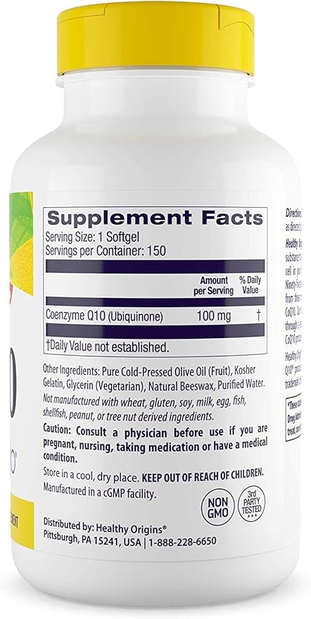 CoQ10 100mg Softgels by Healthy Origins