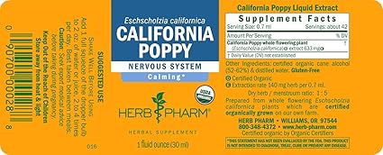 California Poppy Liquid Extract by Herb Pharm