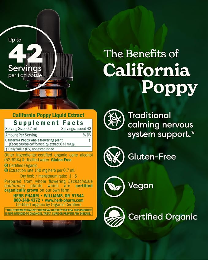California Poppy Liquid Extract by Herb Pharm