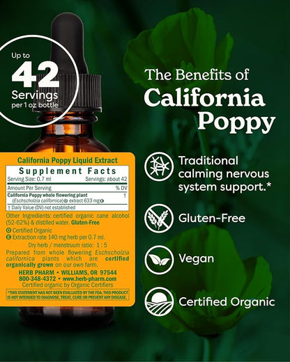 California Poppy Liquid Extract by Herb Pharm