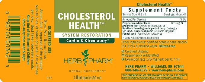 Cholesterol Health Herbal Liquid by Herb Pharm