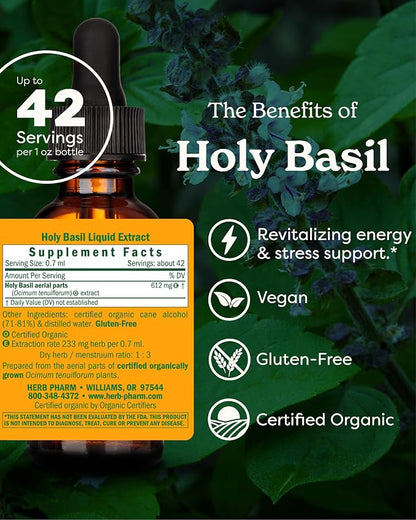 Holy Basil Liquid Extract by Herb Pharm