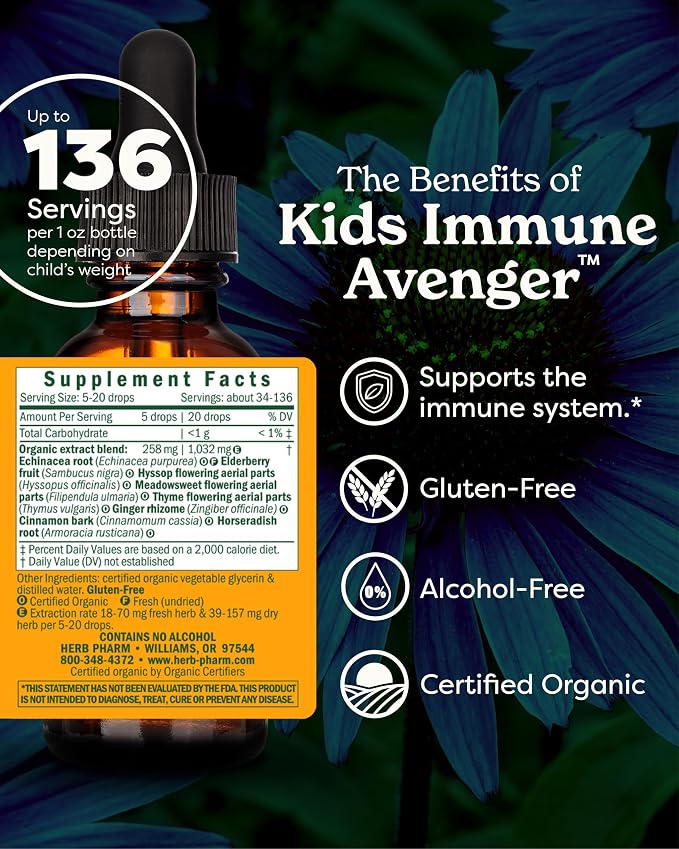Immune Avenger Liquid for Kids by Herb Pharm