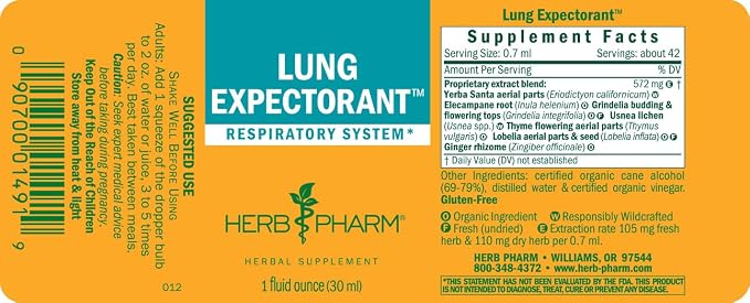 Lung Expectorant Liquid by Herb Pharm