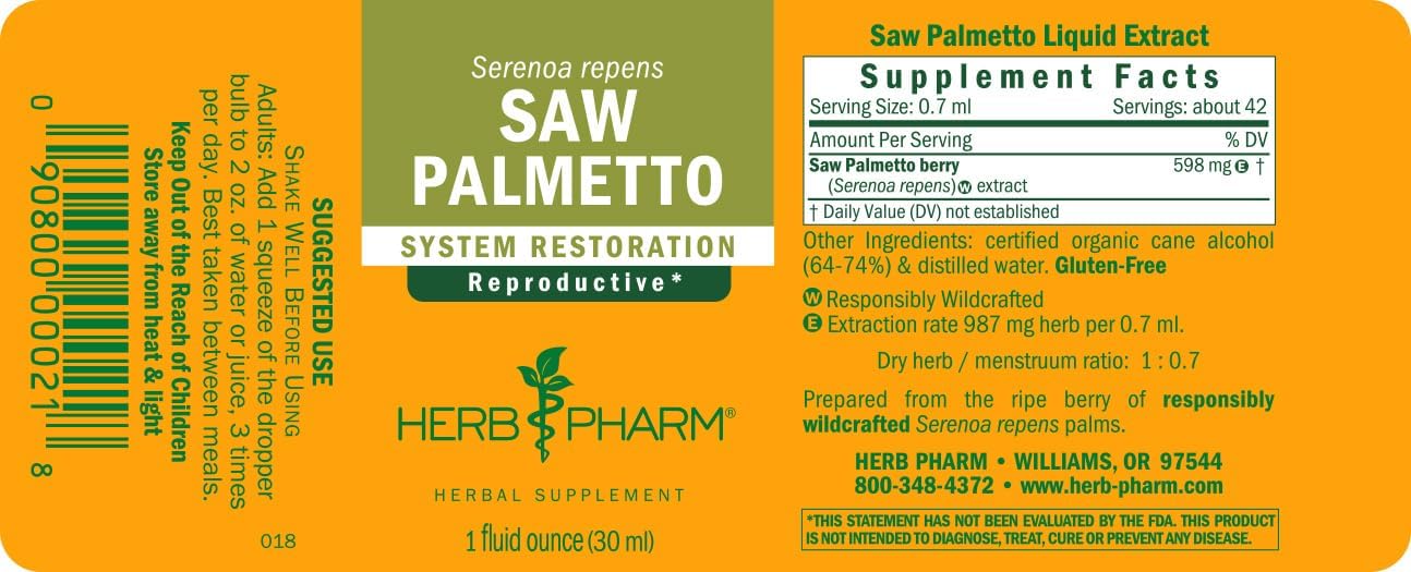 Saw Palmetto Liquid Extract by Herb Pharm