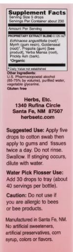 Mouth Tonic Liquid Tincture by Herbs Etc