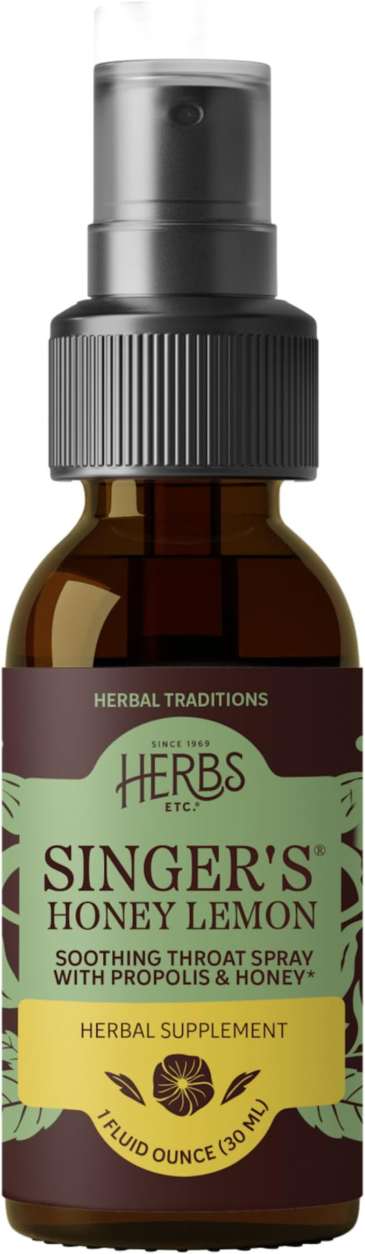 Singer's Honey Lemon Throat Spray by Herbs Etc