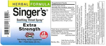 Singer's Extra Strength Soothing Throat Spray by Herbs Etc