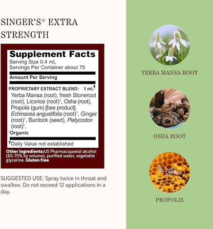 Singer's Extra Strength Soothing Throat Spray by Herbs Etc