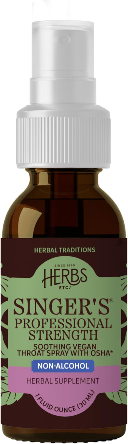 Singer's Pro Strength Alcohol Free Throat Spray by Herbs Etc