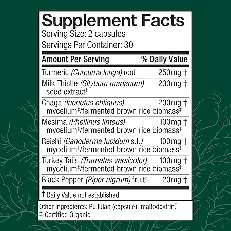 MycoBotanicals Mushroom Liver Capsules by Host Defense