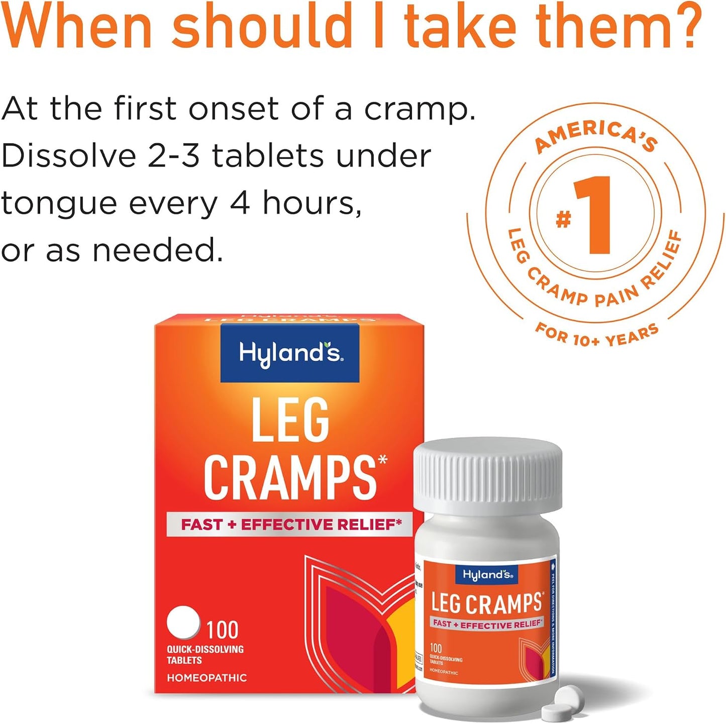 Leg Cramp Homeopathic Tablets by Hyland's