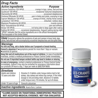 Leg Cramp PM Homeopathic Tablets by Hyland's