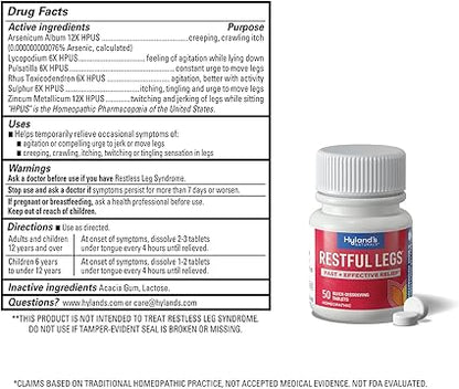 Restful Legs Homeopathic Tablets by Hyland's