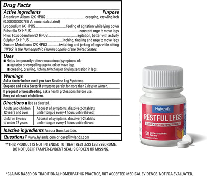Restful Legs Homeopathic Tablets by Hyland's