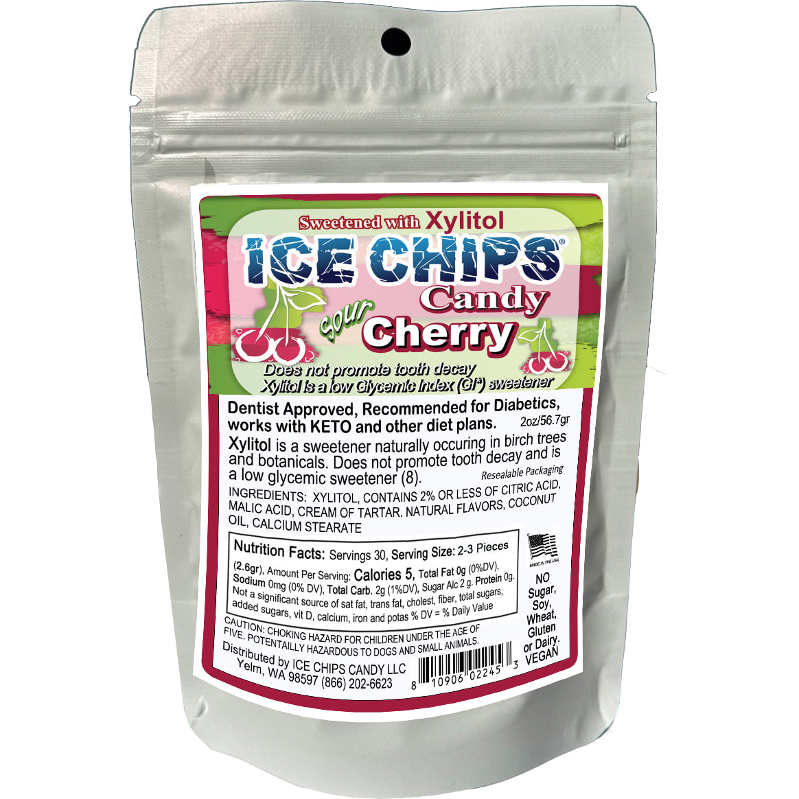 Sour Cherry Xylitol Candy by Ice Chips