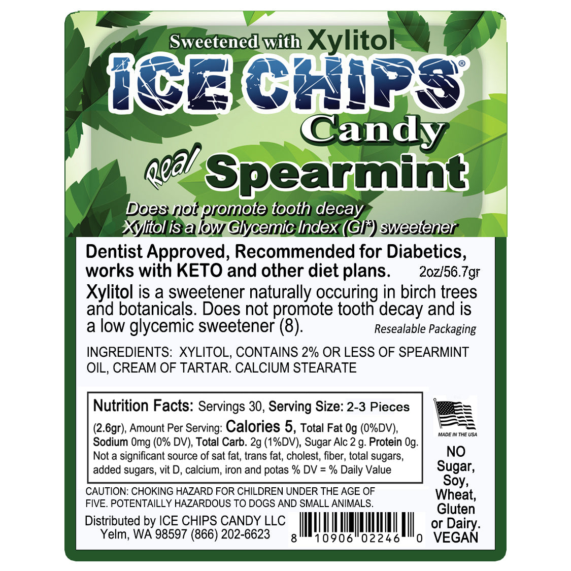 Spearmint Xylitol Candy by Ice Chips