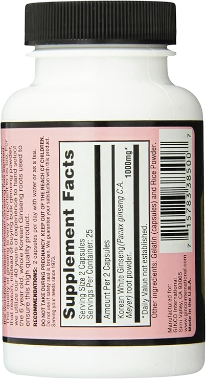 Korean White Ginseng Capsules by Imperial Elixir