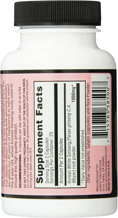 Korean White Ginseng Capsules by Imperial Elixir