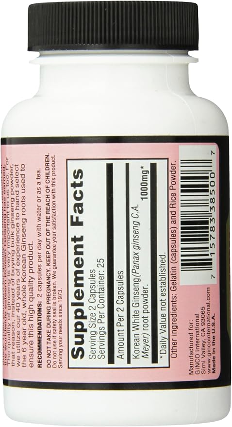 Korean White Ginseng Capsules by Imperial Elixir