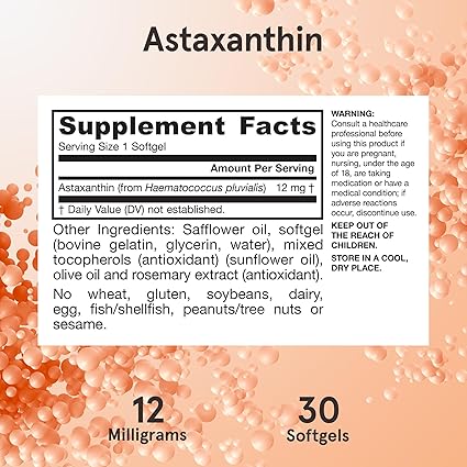 Astaxanthin 12mg Softgels by Jarrow Formulas