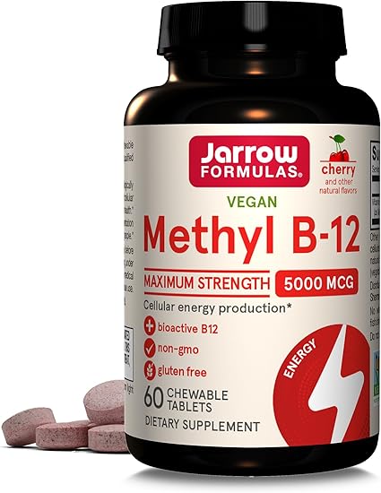 Methyl B12 5000mcg Sublingual Chewable Tablets by Jarrow Formulas