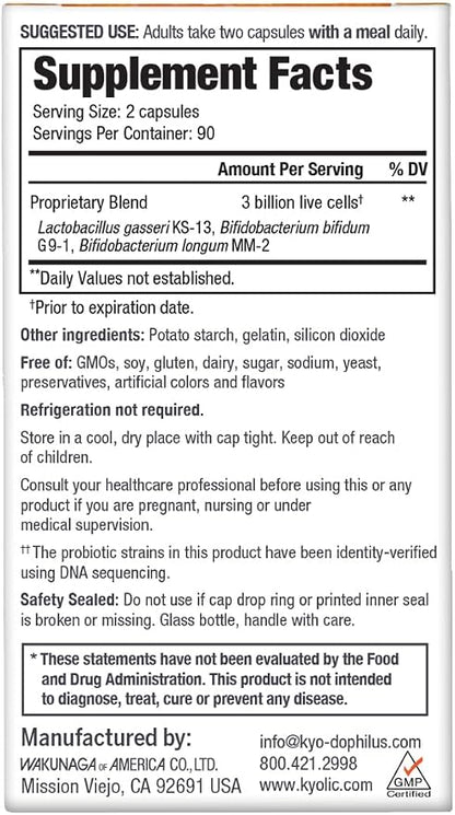 Kyo-Dophilus Probiotic Capsules by Kyolic Wakunaga