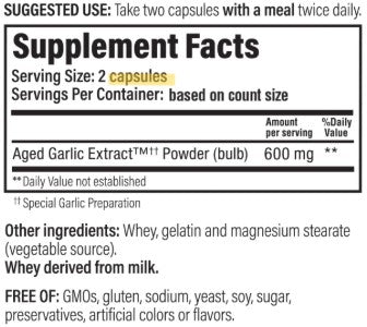 Kyolic Formula 100 Garlic Capsules by Wakunaga