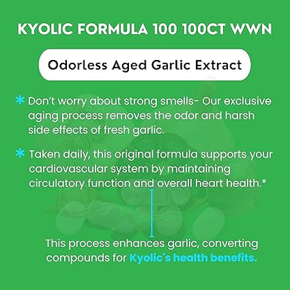 Kyolic Formula 100 Garlic Capsules by Wakunaga