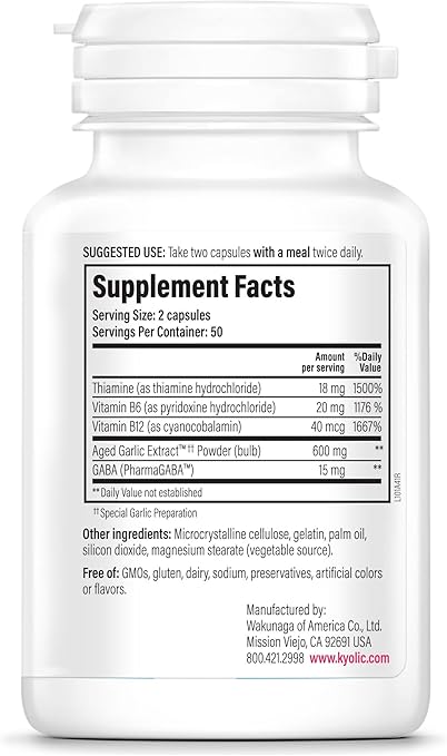 Kyolic Formula 101 Stress & Fatigue Capsules by Wakunaga