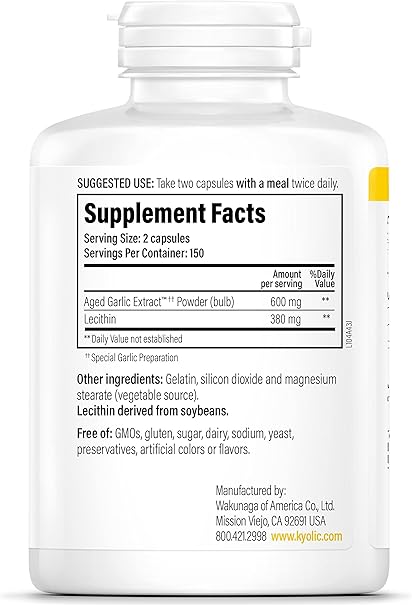 Kyolic Formula 104 Cholesterol Health Capsules by Wakunaga