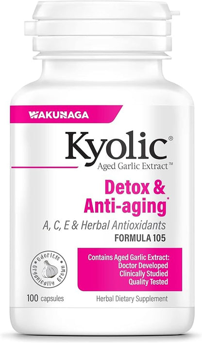 Kyolic Formula 105 Detox Antiaging Capsules by Wakunaga