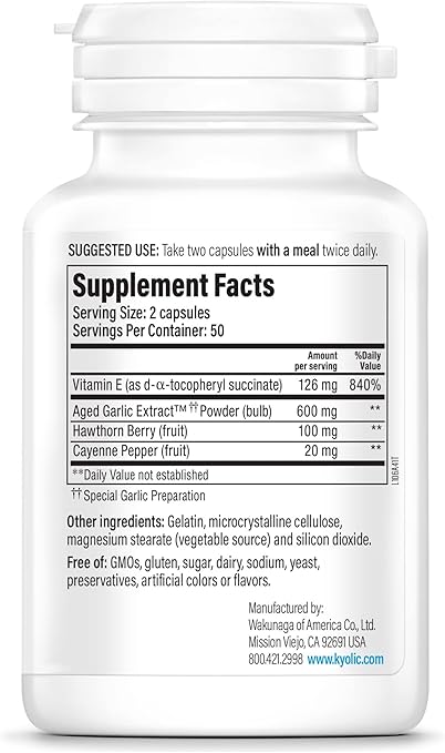 Kyolic Formula 106 Circulation Health Capsules by Wakunaga