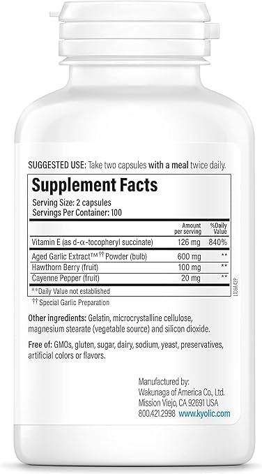 Kyolic Formula 106 Circulation Health Capsules by Wakunaga