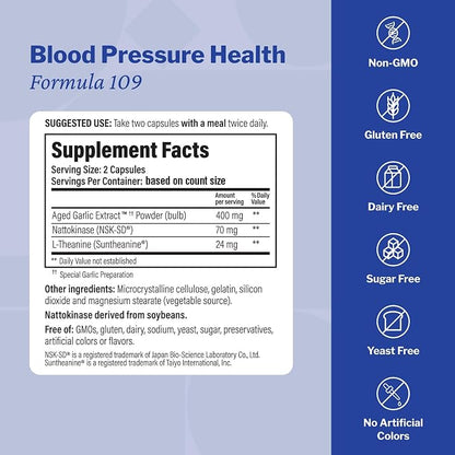 Kyolic Formula 109 Blood Pressure Health Capsules by Wakunaga