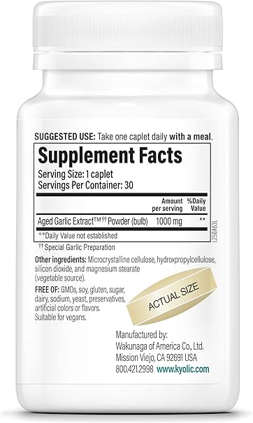Kyolic One Per Day Garlic 1000mg Caplets by Wakunaga