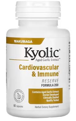 Kyolic Formula 200 Reserve Cardiovasclar Immune Capsules by Wakunaga