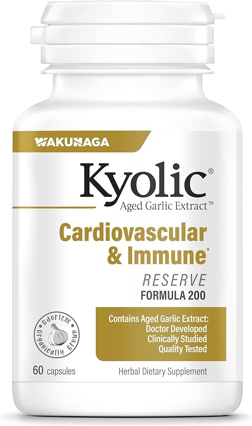 Kyolic Formula 200 Reserve Cardiovasclar Immune Capsules by Wakunaga
