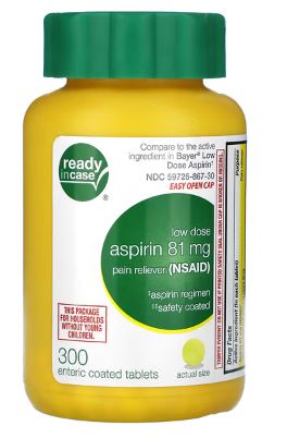 Aspirin 81mg Enteric Coated Tablets by Ready in Case Life Extension