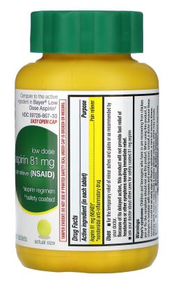 Aspirin 81mg Enteric Coated Tablets by Ready in Case Life Extension