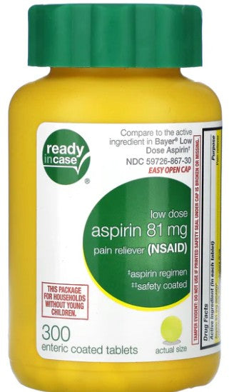Aspirin 81mg Enteric Coated Tablets by Ready in Case Life Extension